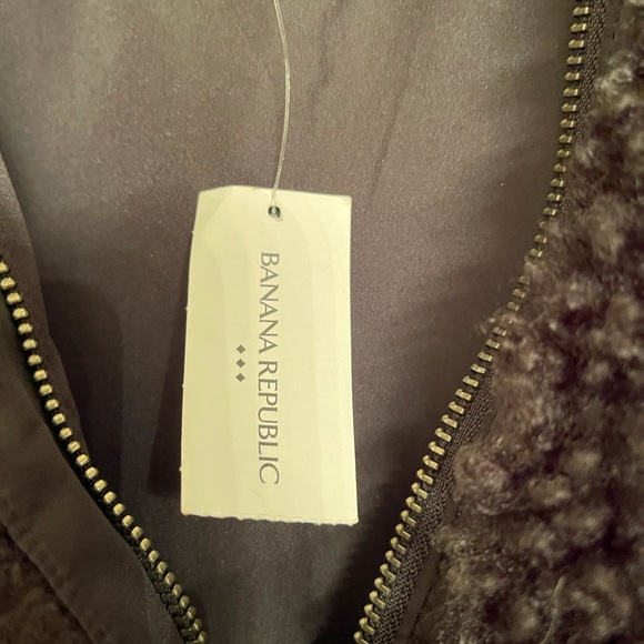 Banana Republic teddy coat black warm NWT x small Sherpa - Picture 2 of 6